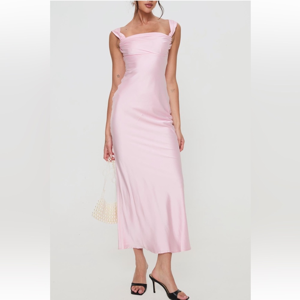 Princess Polly pink satin Azura dress